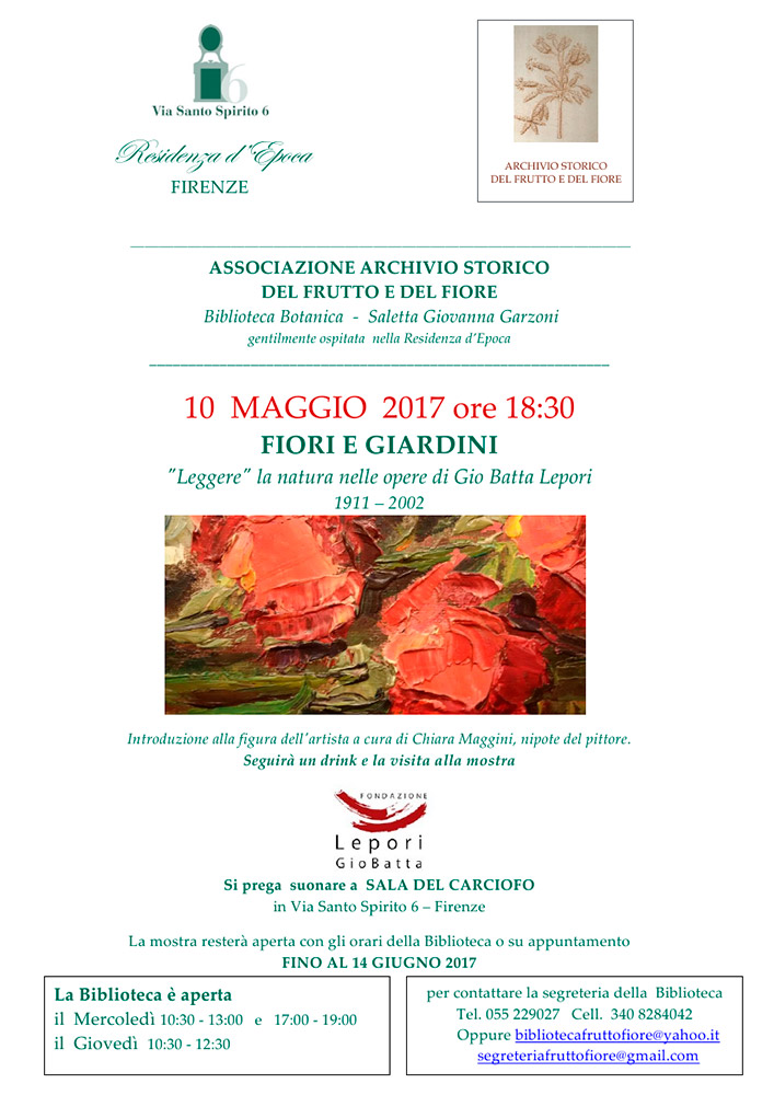 Invito mostra fiori e giardini 10 Maggio 2017